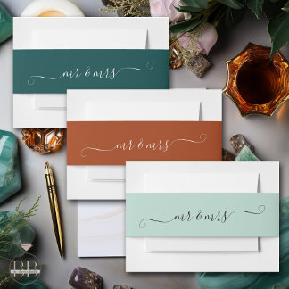 Jade meneer en mevrouw  uitnodigingen wikkel