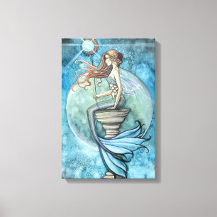 Jade Moon Mermaid Imaginaire Art Toile Enveloppée