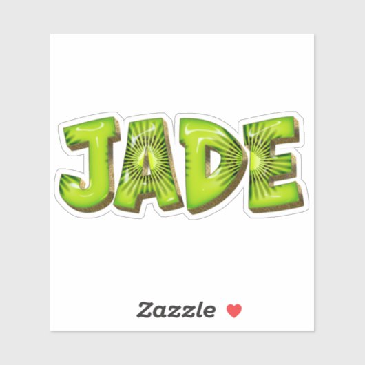 Jade Name Kiwi Design Autocollants (Feuille)