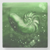 Jade Nautilus Shell Art Onderzetter (Voorkant)