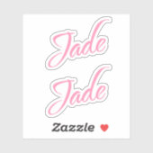 Jade Nom décoratif en rose x2 Sticker (Feuille)