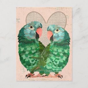 Jade Parrots Heart Briefkaart