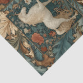 Jade Red Floral Unicorn Botanisch Tissuepapier (Detail)