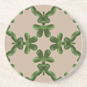Jade rooster in Beige Zandsteen Onderzetter