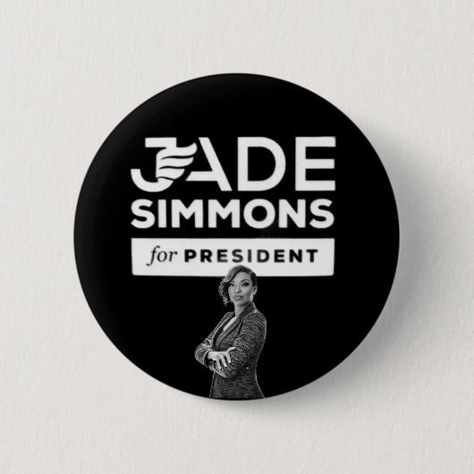 Jade Simmons for President Ronde Button 5,7 Cm (Voorkant)