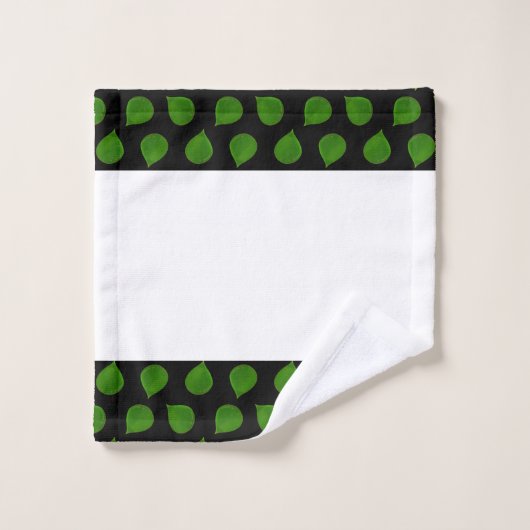 Jade Tree-bladeren op zwarte & witte doekset Bad Handdoek (Wasdoekje)