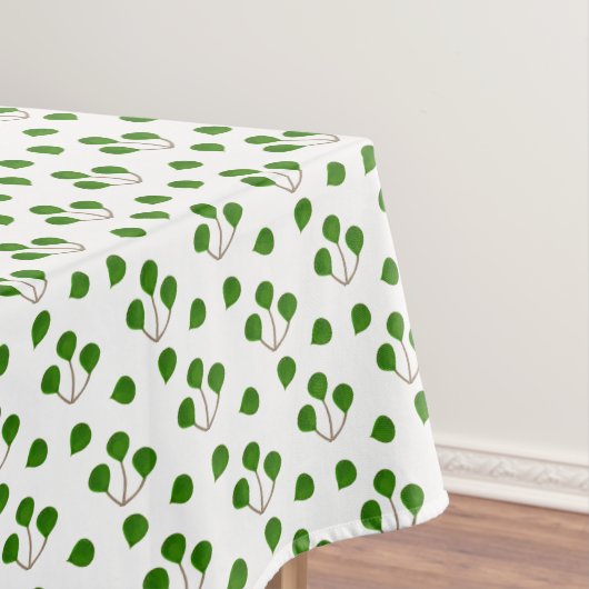 Jade Tree of Life Branches & Green Leaves op White Tafelkleed (Voorbeeld)