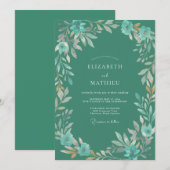 Jade Wreath Bruiloft Kaart (Voorkant / Achterkant)