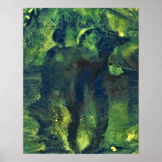 Jaded Lover 1 Deep Green Abstract Art Print