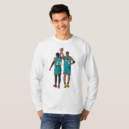 Jaden Ivey en Jalen Duren - Detroit Basketball T- T-shirt (Voorkant volledig)