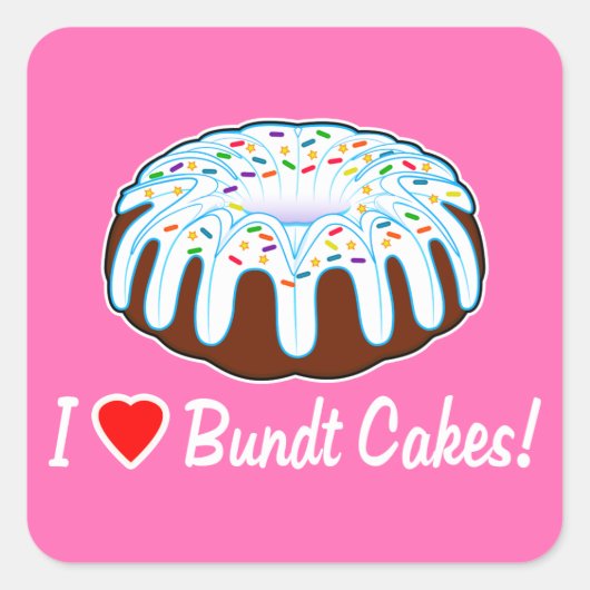 J'adore Bundt Sticker de gâteau (Devant)