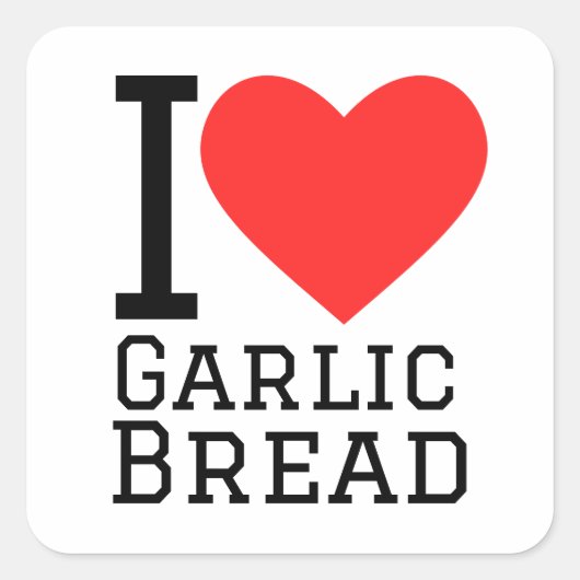 J'adore carré de pain à l'ail autocollant (Devant)
