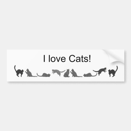 J'adore Cats bumper sticker (Devant)