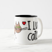 J'ADORE CATS CARTOON CAT MUG (Devant droit)
