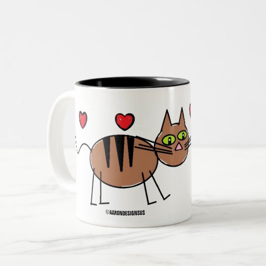 J'ADORE CATS CARTOON CAT MUG (Devant gauche)