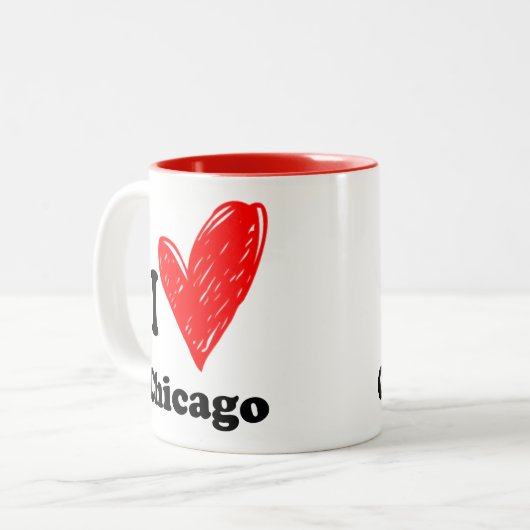 J'adore Chicago Coffee Mug à deux tons (Devant gauche)