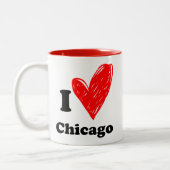 J'adore Chicago Coffee Mug à deux tons (Gauche)