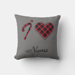 J'adore... Coeur, oreiller à lancer plaid