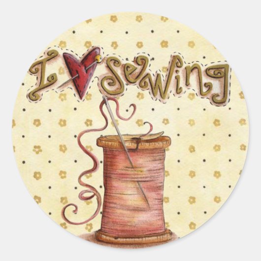 J'adore coudre autocollant (Devant)