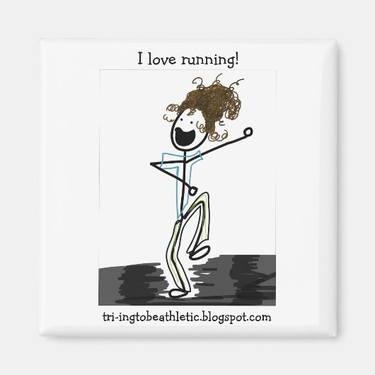 J'adore courir ! aimant (Devant)