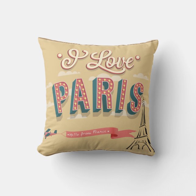 J'adore Coussin Vintage Paris (Recto)