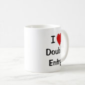 J'adore Double Entrée Drôle Comptable Mug (Devant droit)