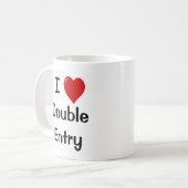 J'adore Double Entrée Drôle Comptable Mug (Devant gauche)
