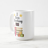 J'adore enseigner la tasse de café pour professeur (Devant gauche)
