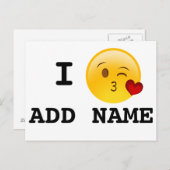 J'adore faire un baiser sur des cartes postales pe (Devant / Derrière)