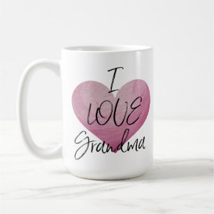 J'ADORE GRANDMA AVEC UNE TASSE DU COEUR