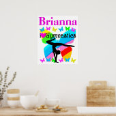 J'ADORE GYMNASTICS PERSONNALISÉ BUTTERFLY POSTER (Cuisine)