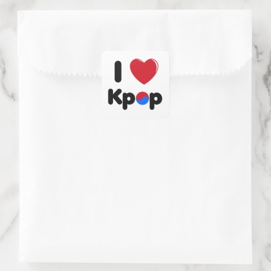 J'adore kpop carré sticker (Sac)