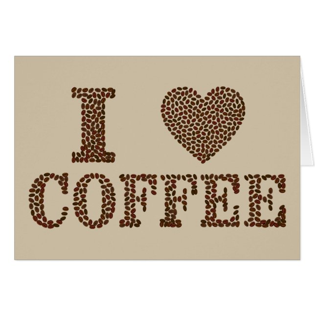 J'adore la carte de voeux café (Devant horizontal)