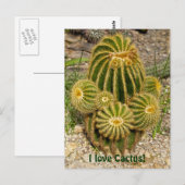 J'adore la carte postale de cactus (Devant / Derrière)