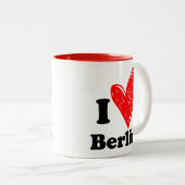 J'adore la Mug à café à deux tons de Berlin (Devant droit)