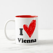 J'adore la Mug à café biton de Vienne (Gauche)
