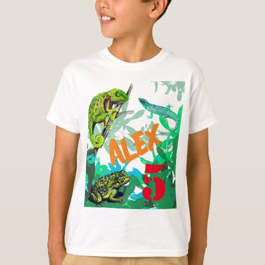 J'adore l'anniversaire des reptiles ! T-shirt (Devant)