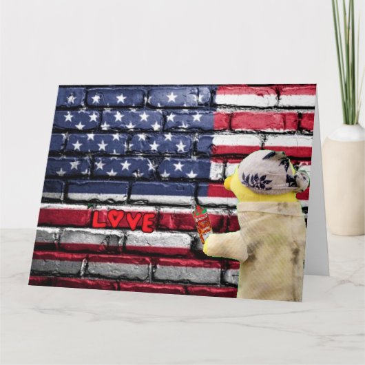 J'adore l'art de graffiti murale USA. Carte (Devant)