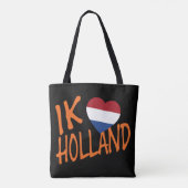 J'adore le drapeau hollandais ou sur sac noir (Dos)