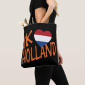 J'adore le drapeau hollandais ou sur sac noir (De près)