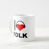 J'adore le mug drôle du folk (Devant gauche)