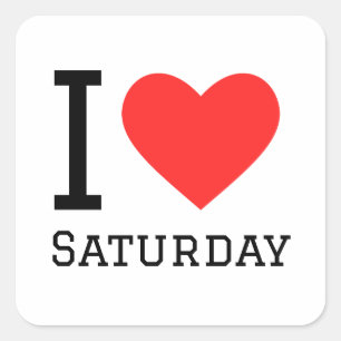 J'adore le sticker carré samedi