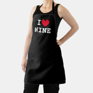 J'adore le vin tablier de cuisine drôle pour amate