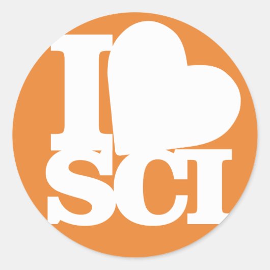J'adore les autocollants du cercle des sciences (Devant)