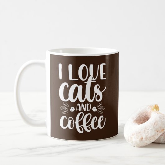 J'adore les chats et la Mug cercueil (Avec donut)