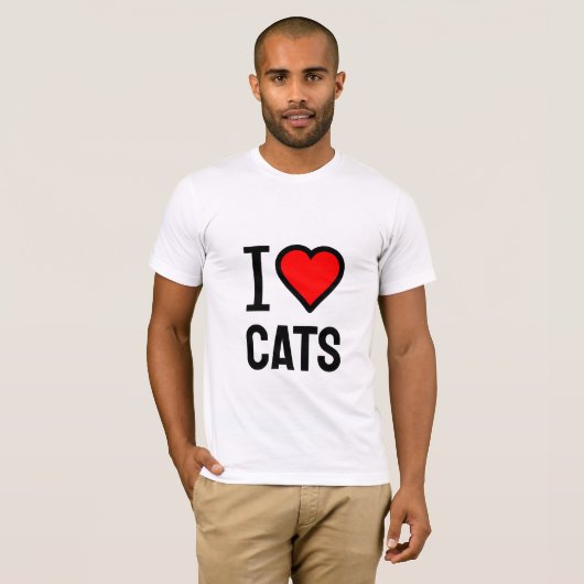 J'adore les chats T-shirt (Devant entier)