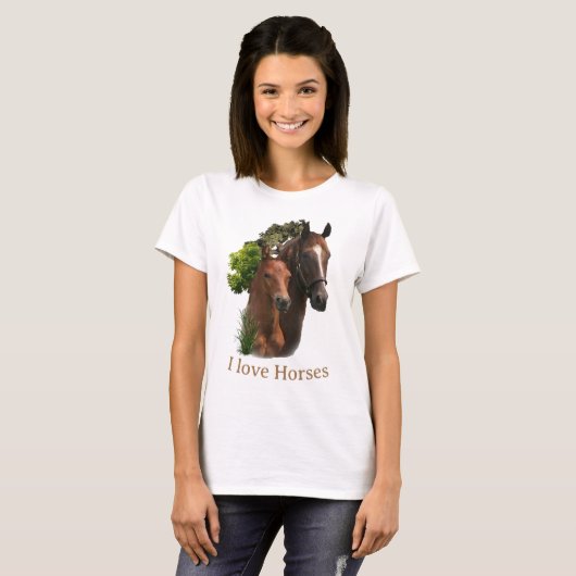 J'adore les chevaux T-shirt (Devant entier)