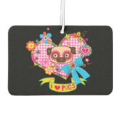 J'adore les Pug! Désodorisant pour voiture (Dos)