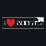 J'adore les robots, le bumper Sticker<br><div class="desc">"I Love Robots" design de coeur sur de superbes idées cadeaux.</div>