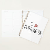J'adore les singes, typographie manuscrite mignonn (Devant avec enveloppe)